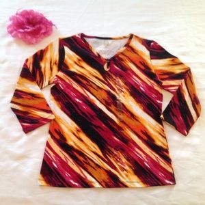 NWT Anne Klein Sport Ladies Blouse 3/4 Sleeve